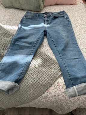 Judy Blue Light Blue Skinny Jeans with Rolled Cuffs